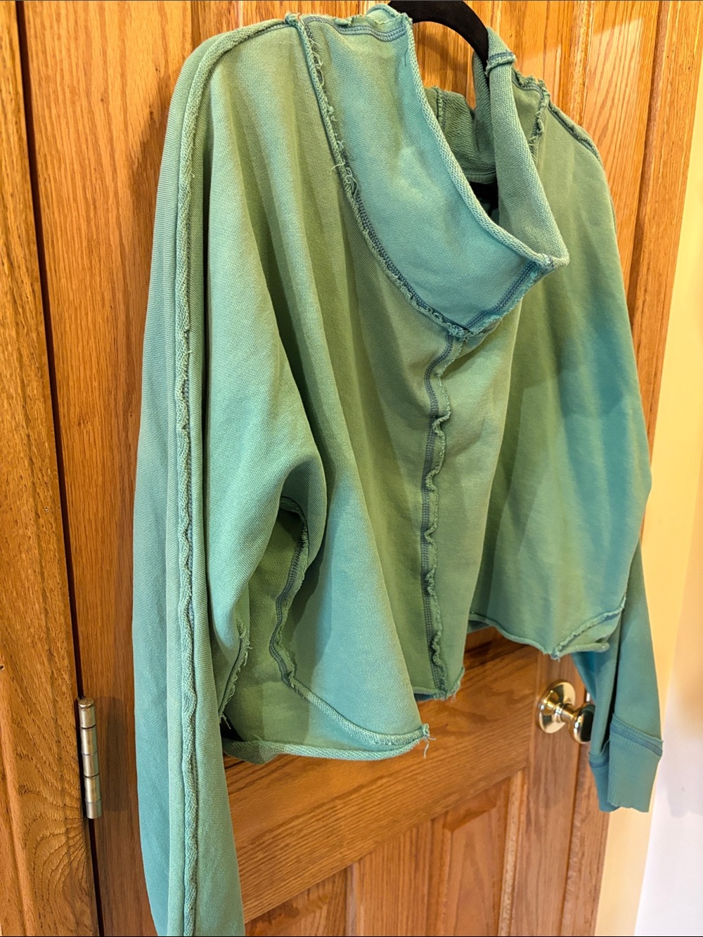 FP Movement by Free People Washed Teal Green Cropped Oversized Sweatshirt - Picture 2 of 13